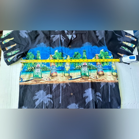 Favant Mens Hawaiian Shirt Tiki Lounge Beer‎ Bottle Short Sleeve Button Sz Large - Picture 2 of 5